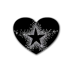 Sparkling Bling Star Cluster Rubber Drinks Coaster (heart) by artattack4all