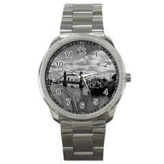 River Thames Waterfall Stainless Steel Sports Watch (round) by Londonimages