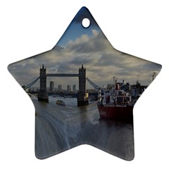 Thames Waterfall Color Ceramic Ornament (star) by Londonimages