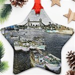 River Thames Art Ceramic Ornament (Star) Front