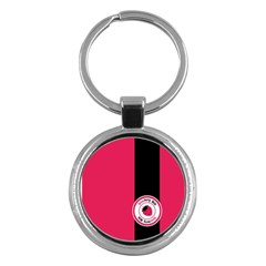 Brand Ribbon Black With Pink Key Chain (round)