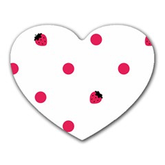 Strawberry Dots Pink Mousepad (heart)