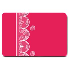 Strawberry Lace White With Pink Large Doormat