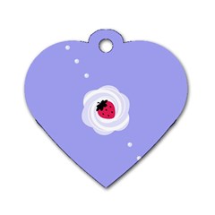 Cake Top Purple Dog Tag Heart (two Sides)