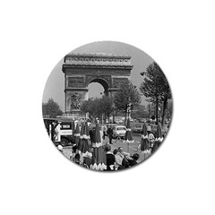 Vintage France Paris Triumphal Arch 1970 Large Sticker Magnet (round) by Vintagephotos