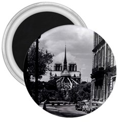 Vintage France Paris Notre Dame Saint Louis Island 1970 Large Magnet (round) by Vintagephotos