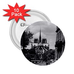 Vintage France Paris Notre Dame Saint Louis Island 1970 10 Pack Regular Button (round) by Vintagephotos