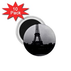 Vintage France Paris Eiffel Tour  Seine At Dusk 1970 10 Pack Small Magnet (round) by Vintagephotos