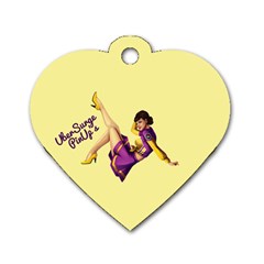 Pin Up Girl 1 Dog Tag Heart (two Sides)