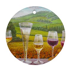 Vine Twin-sided Ceramic Ornament (round) by fabfunbox