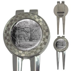 Black And White Forest Golf Pitchfork & Ball Marker