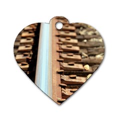 Train Track Dog Tag Heart (two Sided) by hlehnerer