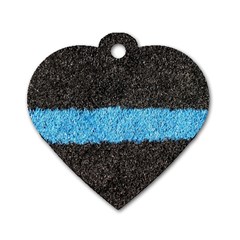 Black Blue Lawn Dog Tag Heart (one Sided)  by hlehnerer