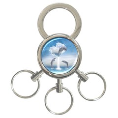 The Heart Of The Dolphins 3-ring Key Chain by gatterwe