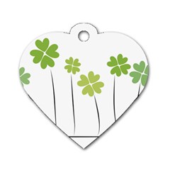 Clover Dog Tag Heart (two Sided)