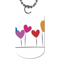 Heart Flowers Dog Tag (two Sided)  by magann