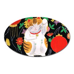 Maneki Neko Magnet (oval) by TabbyCatStudios