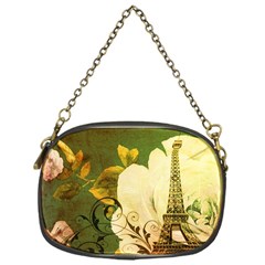 Floral Eiffel Tower Vintage French Paris Chain Purse (one Side) by chicelegantboutique