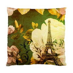 Floral Eiffel Tower Vintage French Paris Cushion Case (two Sided)  by chicelegantboutique