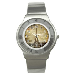 Elegant Vintage Paris Eiffel Tower Art Stainless Steel Watch (unisex) by chicelegantboutique