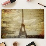 Elegant Vintage Paris Eiffel Tower Art Cosmetic Bag (XXL) Back