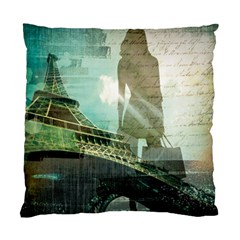 Modern Shopaholic Girl  Paris Eiffel Tower Art  Cushion Case (two Sided)  by chicelegantboutique