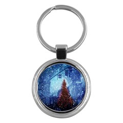 Elegant Winter Snow Flakes Gate Of Victory Paris France Key Chain (round) by chicelegantboutique