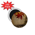 Elegant Fall Autumn Leaves Vintage Paris Eiffel Tower Landscape 1.75  Button Magnet (100 pack) Front