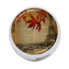 Elegant Fall Autumn Leaves Vintage Paris Eiffel Tower Landscape 4-port Usb Hub (one Side) by chicelegantboutique