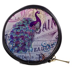 French Scripts  Purple Peacock Floral Paris Decor Mini Makeup Case by chicelegantboutique