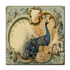 Victorian Swirls Peacock Floral Paris Decor Ceramic Tile by chicelegantboutique