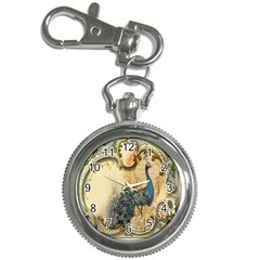 Victorian Swirls Peacock Floral Paris Decor Key Chain & Watch by chicelegantboutique