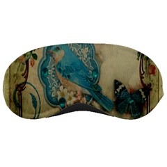 Victorian Girly Blue Bird Vintage Damask Floral Paris Eiffel Tower Sleeping Mask by chicelegantboutique