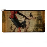 Paris Girl And Great Dane Vintage Newspaper Print Sexy Hot Gil Elvgren Pin Up Girl Paris Eiffel Towe Pencil Case Front