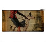 Paris Girl And Great Dane Vintage Newspaper Print Sexy Hot Gil Elvgren Pin Up Girl Paris Eiffel Towe Pencil Case Back