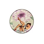 Gil Elvgren Pin Up Girl Purple Flower Fashion Art Golf Ball Marker (for Hat Clip) Front