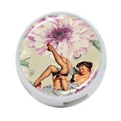 Gil Elvgren Pin Up Girl Purple Flower Fashion Art 4-port Usb Hub (one Side) by chicelegantboutique