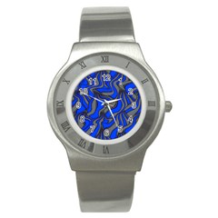 Foolish Movements Blue Stainless Steel Watch (unisex)