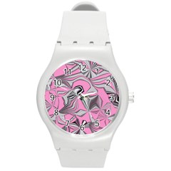 Foolish Movements Pink Effect Jpg Plastic Sport Watch (medium)