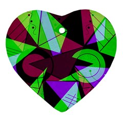 Modern Art Heart Ornament (two Sides)