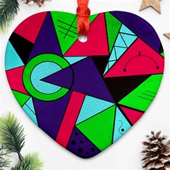 Modern Art Heart Ornament (two Sides) by Siebenhuehner