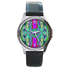 Modern Design Round Metal Watch (silver Rim)