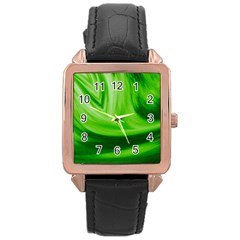 Wave Rose Gold Leather Watch 