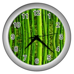 Bamboo Wall Clock (silver) by Siebenhuehner