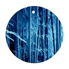 Blue Bamboo Round Ornament by Siebenhuehner