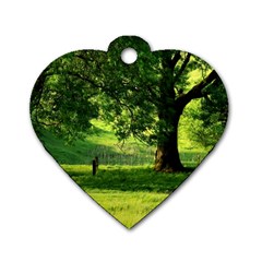 Trees Dog Tag Heart (two Sided) by Siebenhuehner