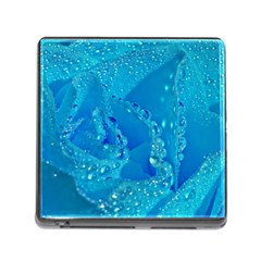 Blue Rose Memory Card Reader With Storage (square)