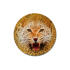 Electrified Fractal Jaguar Magnet 3  (round)