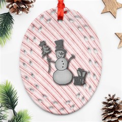 Happy Little Snowman Oval Filigree Ornament (two Sides) by Contest1609615