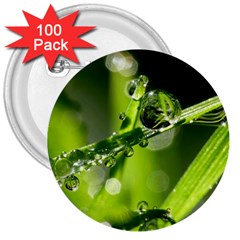 Waterdrops 3  Button (100 Pack)